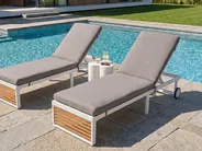 Sun Lounger with Cushion VERDELLO Reclining Metal Grey_1078542