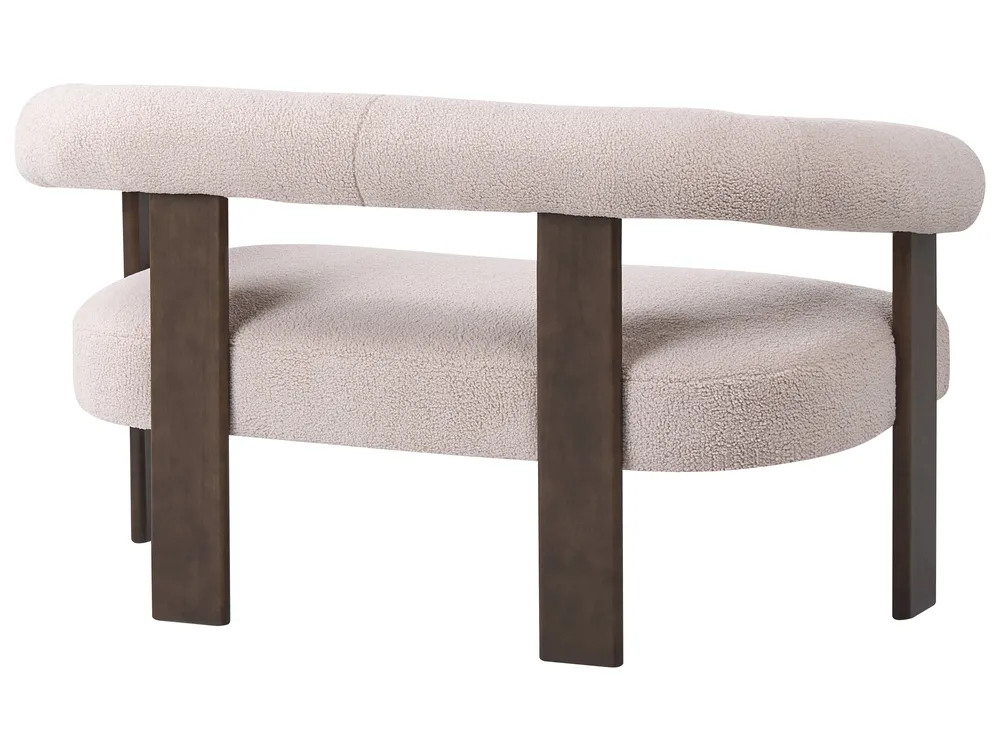 Divano 2 posti ILBRO Bouclé Marrone scuro/Beige_1061230