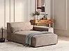 Left-Hand Chaise Longue HELLNAR Fabric Light Brown