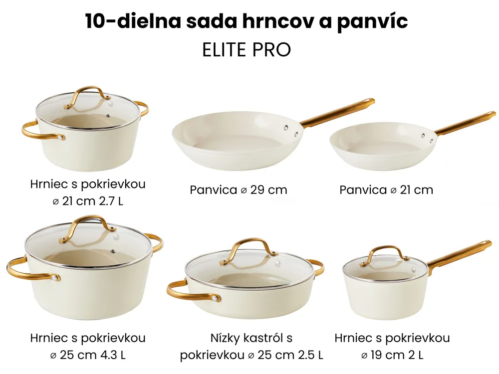 10-dielna sada riadu ELITE PRO Krémová biela_992893
