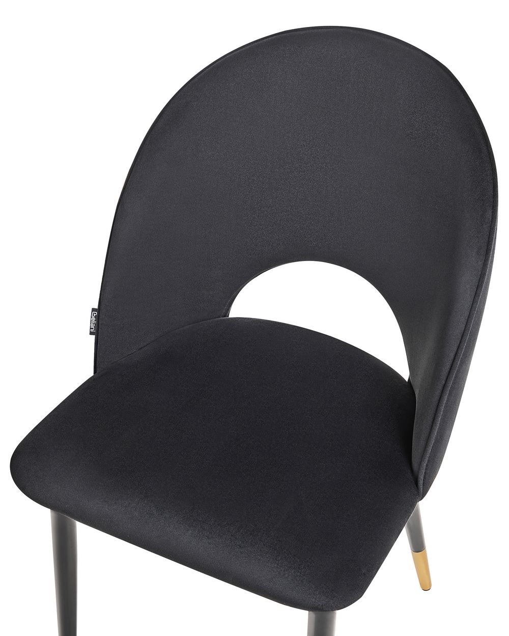 Set of 2 Dining Chairs MAGALIA Velvet Black Beliani
