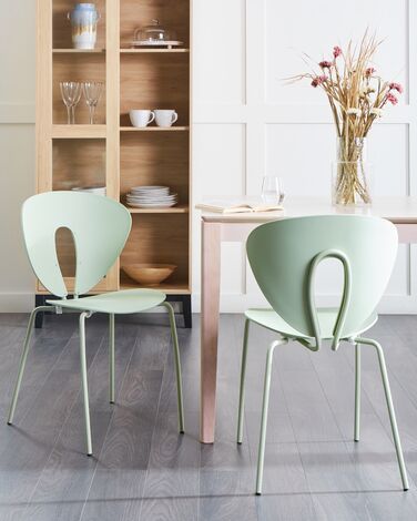 Set of 2 Dining Chairs Green TRACY