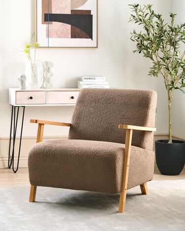 Boucle Armchair Brown LESJA