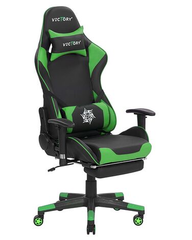 Zöld és fekete gamer szék VICTORY