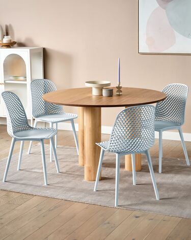 Set of 4 Dining Chairs Light Blue EMORY