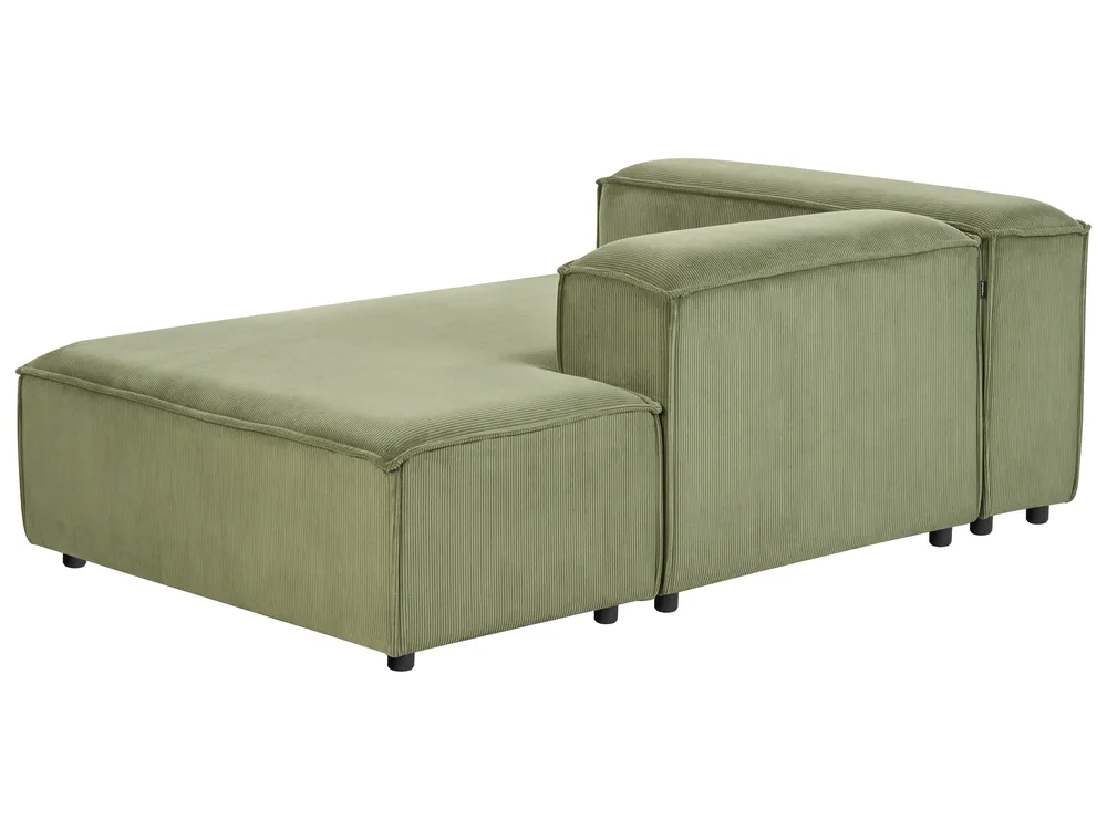 Left-Hand Chaise Longue ARDAL Corduroy Green_947340