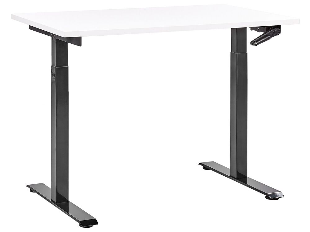Handmatig verstelbaar sta-zit bureau DESTINES 120 cm x 72 cm Wit/zwart