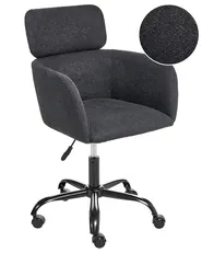 Desk Chair ALENA Boucle Black_996366