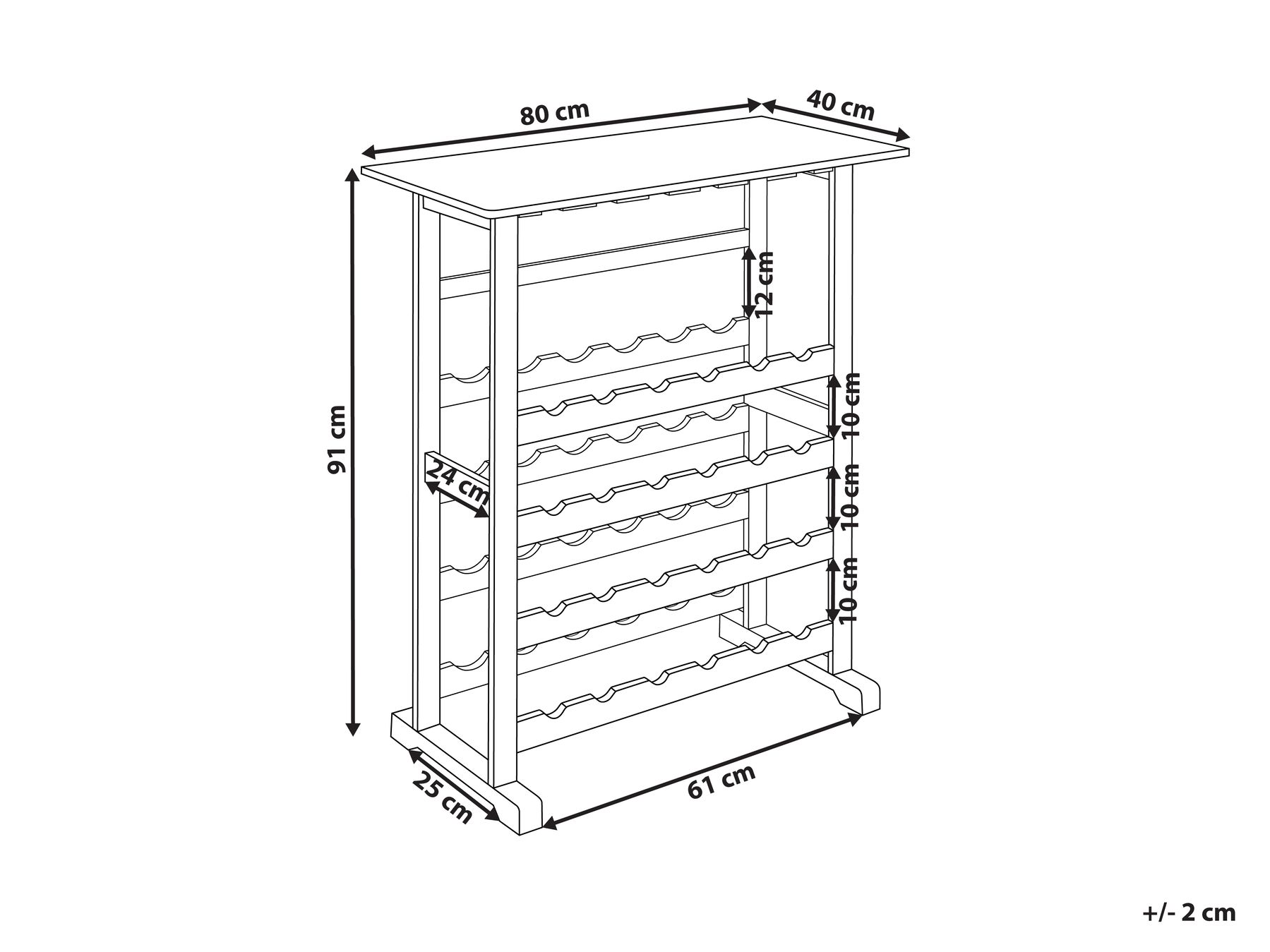 Wine Rack Dark Brown ROWLEY_963061 Wine Rack Dark Brown ROWLEY_963061