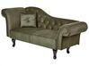 Left Hand Velvet Chaise Lounge Olive Green LATTES II_892324