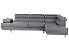 Corner Sofa NORREA Fabric Grey Left Hand