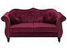 Sofa dla 2 osób SKIEN Welur Bordowy