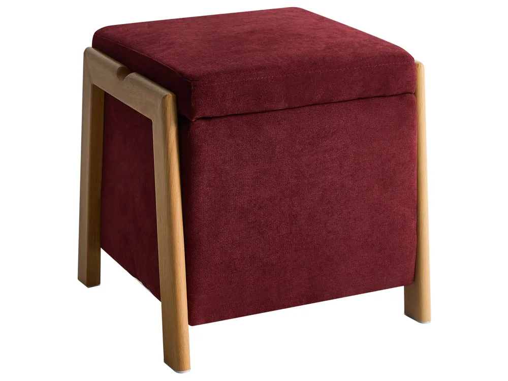 Puf ze schowkiem EDLAND 45 cm Burgundowy