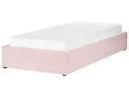 Ágyneműtartós ágy fejtámla nélkül DINAN Buklé Pasztellrózsaszín 90 x 200 cm_903662