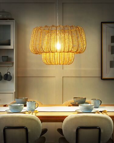 Paper Rope Pendant Lamp Beige SAISI