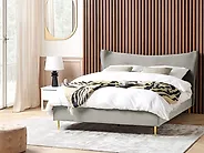 Lit avec sommier Velours CHALEIX 180 x 200 cm Gris clair_1178562