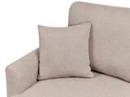 Corner Sofa Bed 3 Seater NASSJO Faux Linen Light Brown Right Hand_999566