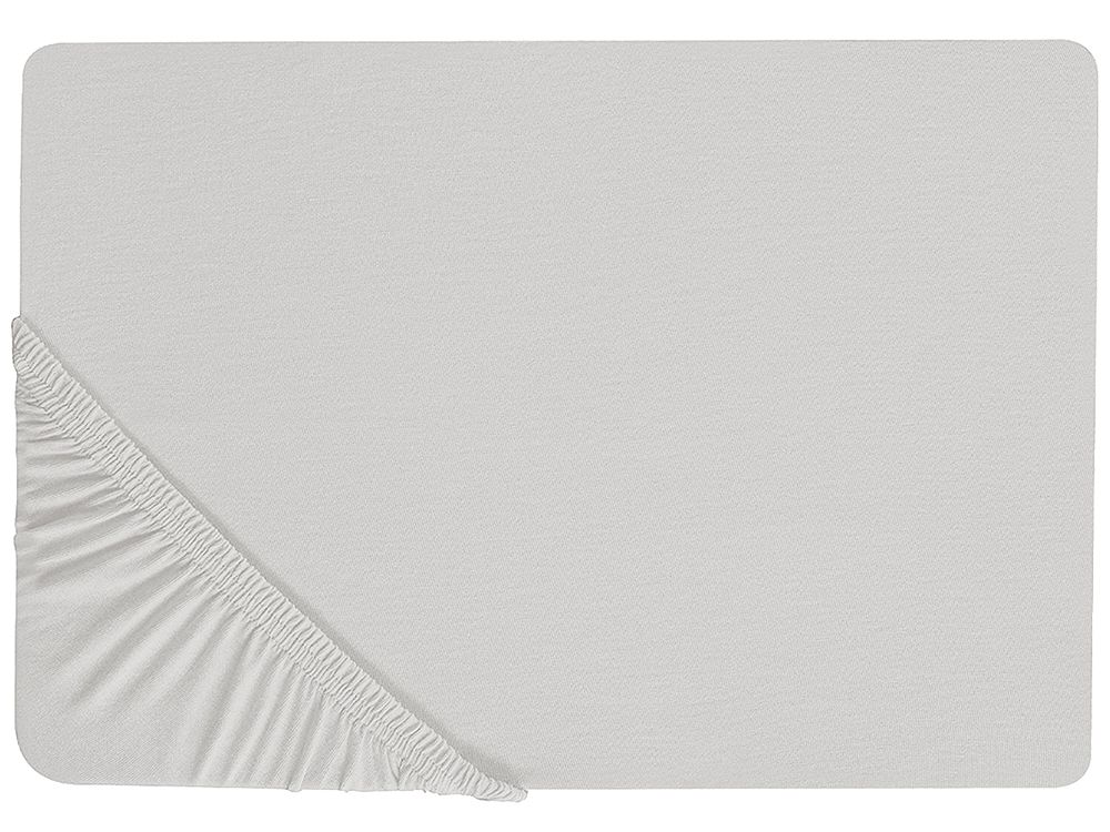 Prześcieradło z gumką JANBU 200 x 200 cm Bawełna Jasnoszary