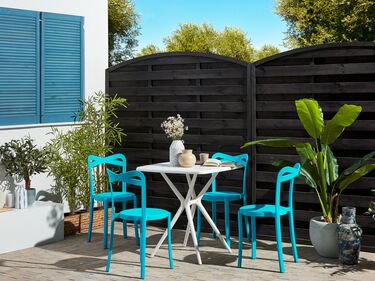 4 Seater Garden Dining Set White and Blue SERSALE/CAMOGLI