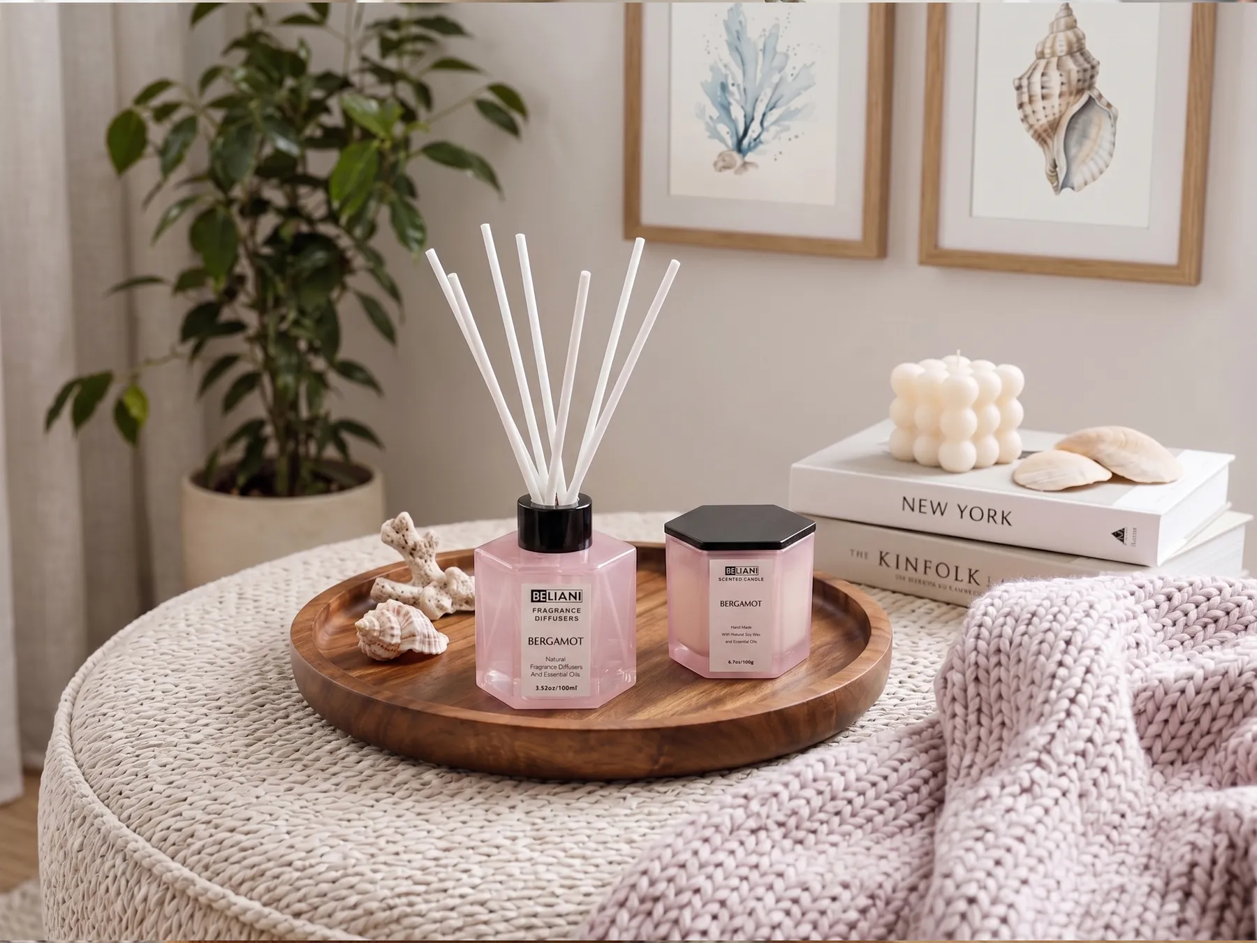 Scented Candle with Fragrance Reed Diffuser CLASSY TINT Soy Wax Fruity Notes_874380