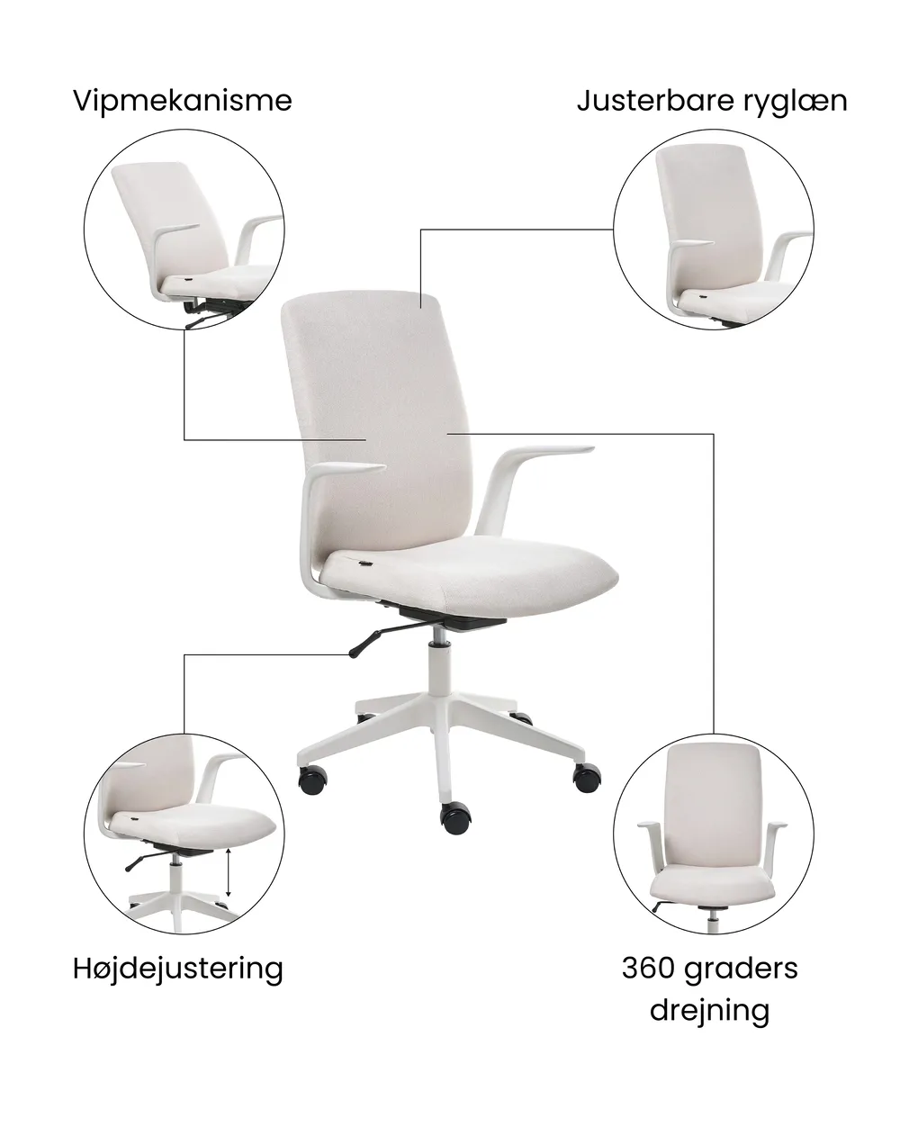 Kontorstol CAPTAIN Lys Beige_1073358