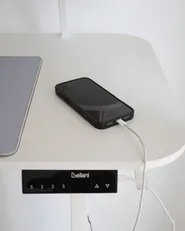 Biurko regulowane elektrycznie WILBANKS 120 cm 60 cm Z portem USB Biały_1057025