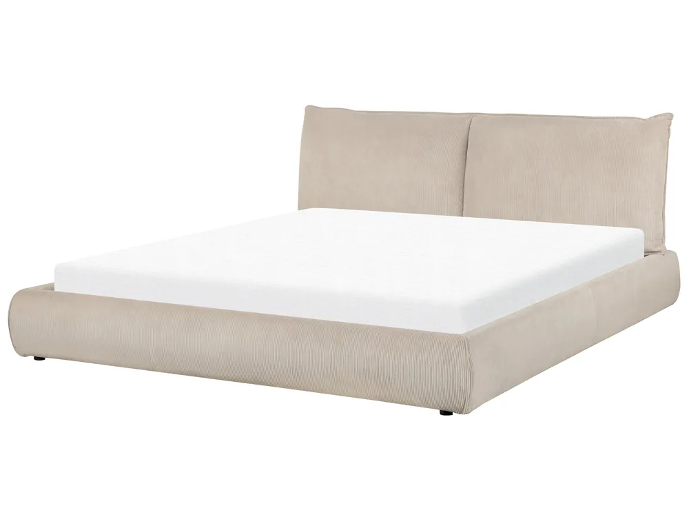Bed Corduroy VINAY 180 x 200 cm (EU Super King) Taupe_879900