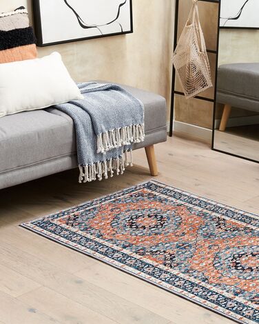 Runner Rug 70 x 200 cm Blue and Orange MIDALAM