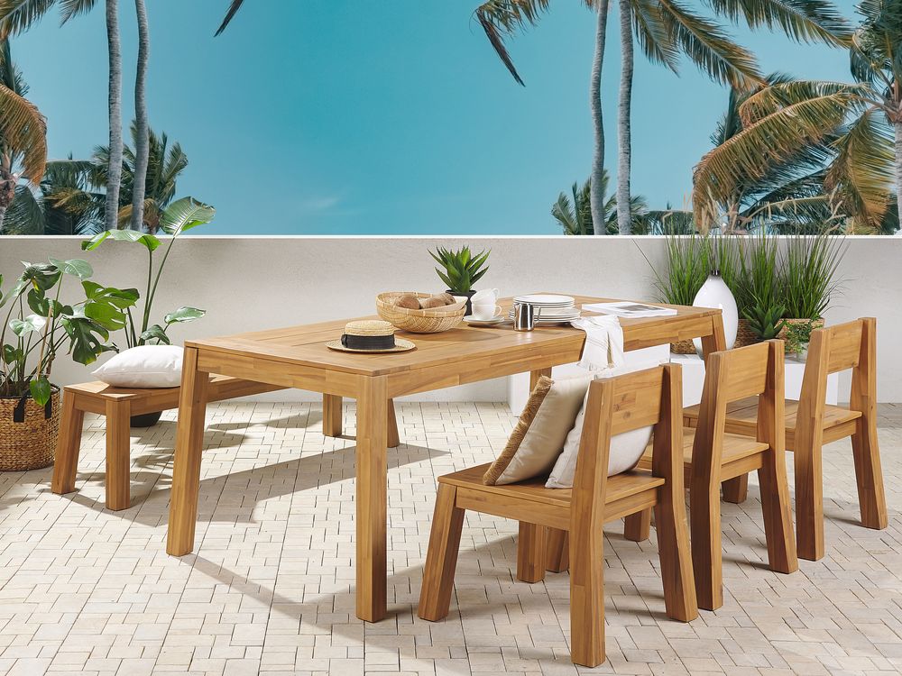 Set da pranzo da giardino 6 posti LIVORNO Legno d'acacia Marrone