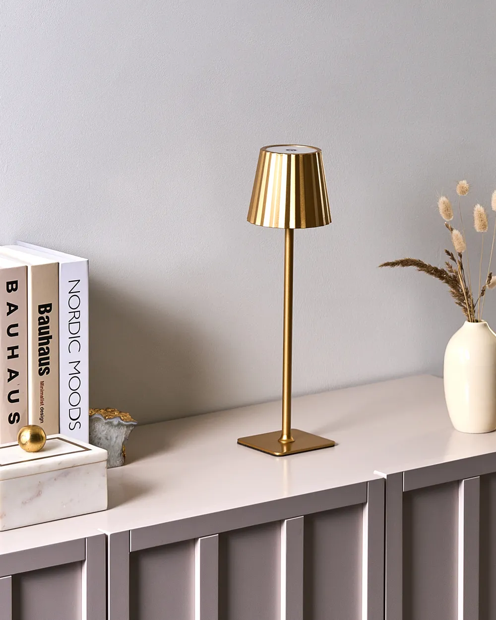 Lampada da tavolo senza fili a LED ABARO con dimmer Metallo Oro_1041958