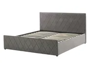 Ottoman Bed ROCHEFORT Velvet Grey 140 x 200 cm (EU Double)_786506