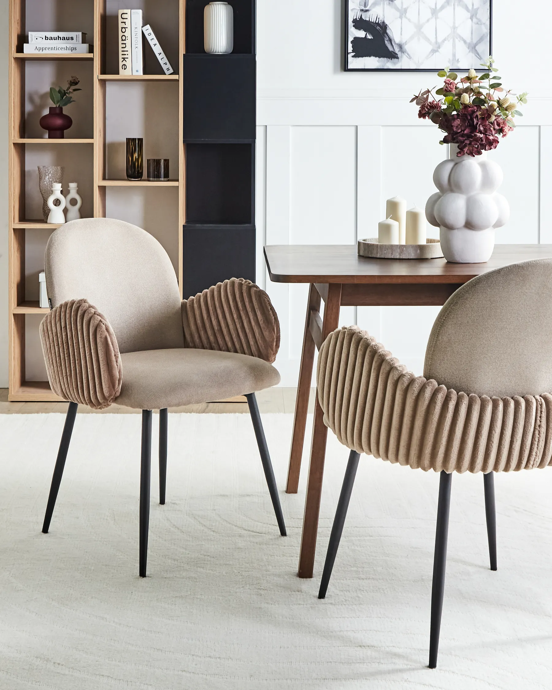 Set of 2 Dining Chairs AMITY Fabric Taupe_963631
