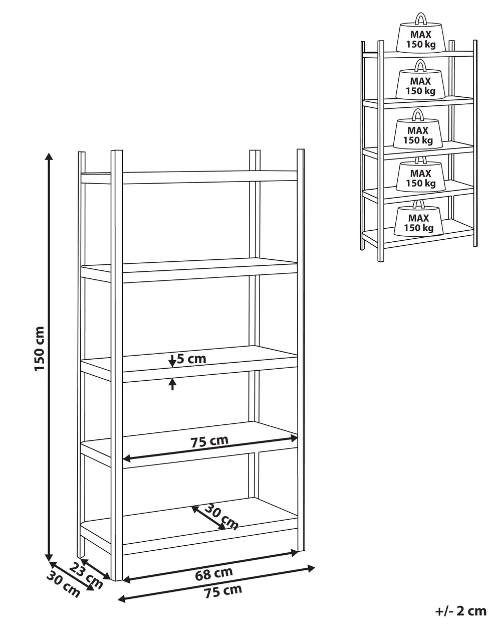 Scaffale per garage XITTA 75 cm 150 cm Metallo Argento_978829