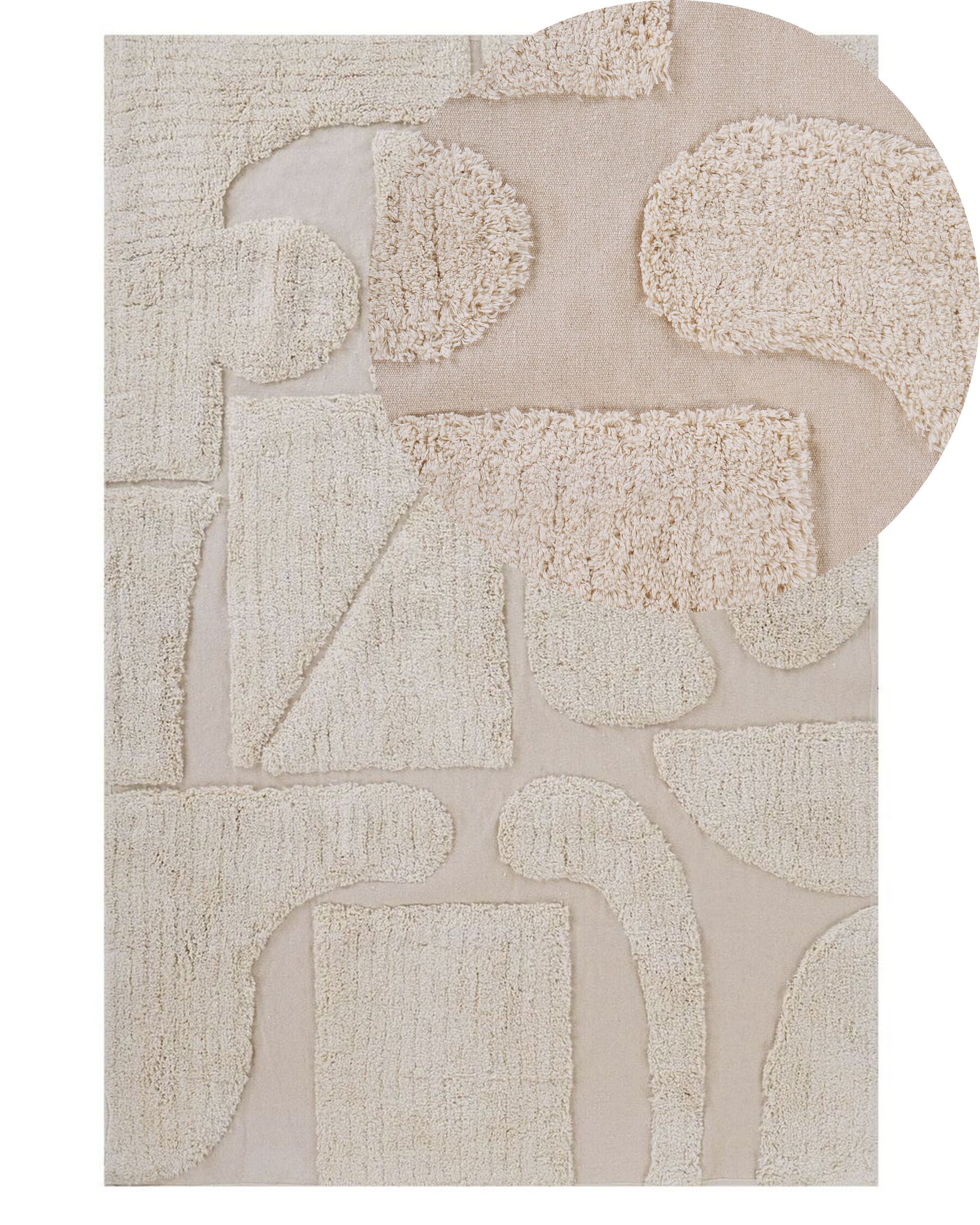 Teppich Baumwolle beige 140 x 200 cm abstraktes Muster Kurzflor DIYADIN_817475