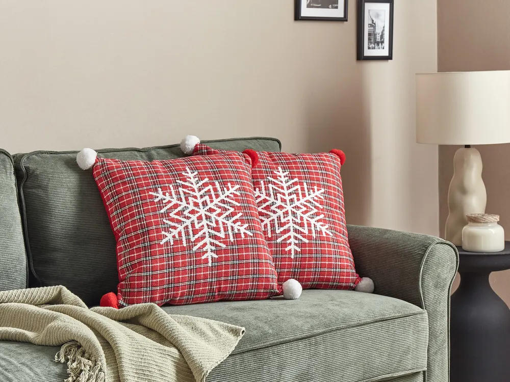 Set of Decorative Cushions LONICERA 45 x 45 cm Red Christmas