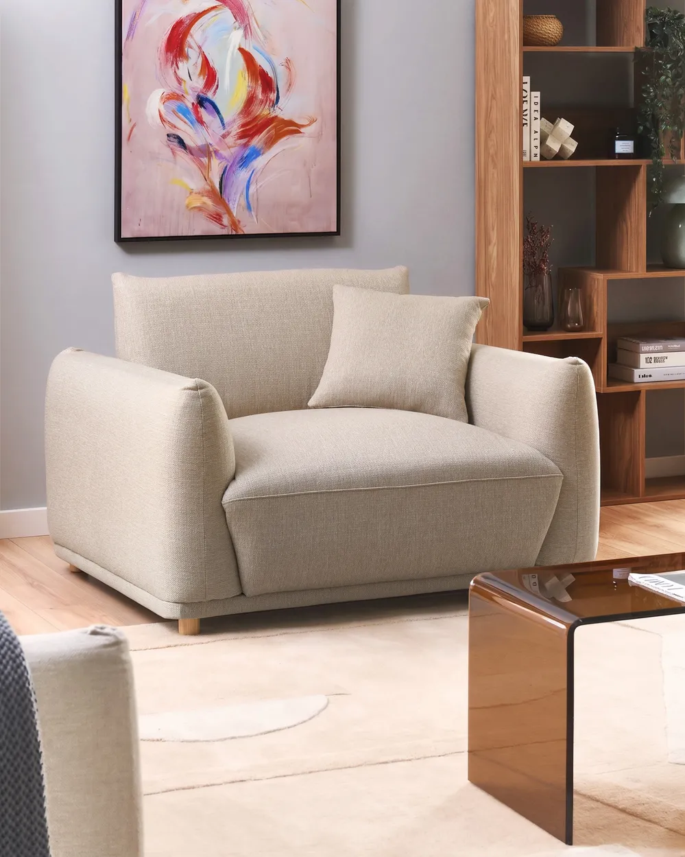 Set da salotto 5 posti JUBEK Tessuto Beige_1074704