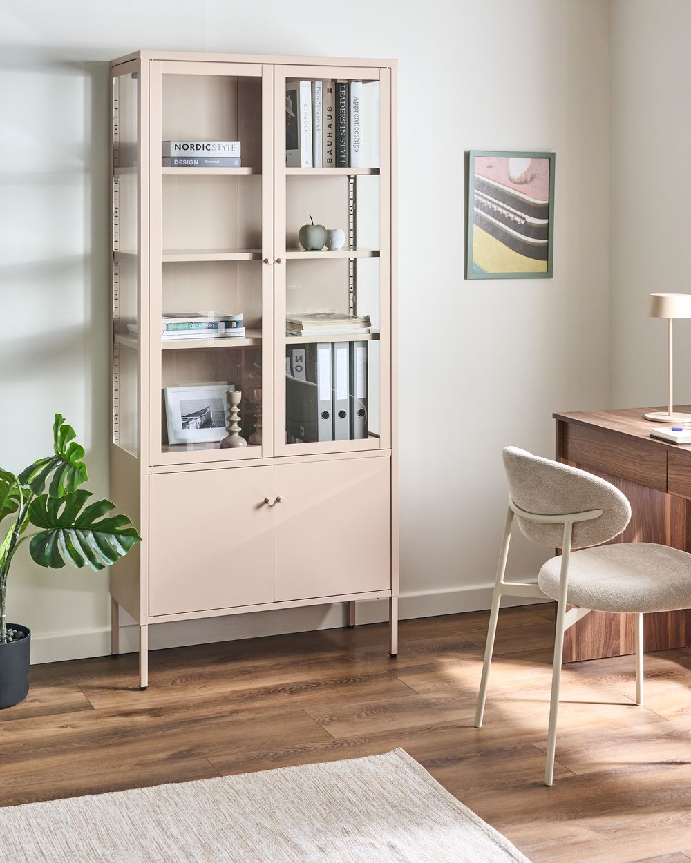 Vetrina in vetro OXTED 80 cm Metallo Beige