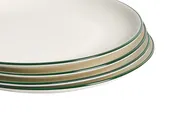 Zastawa stołowa 24-częściowa CUMIN Porcelana Złamana biel/ zielony_1061848