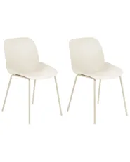 Set of 2 Dining Chairs MILACA Beige_868195