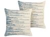 Set di 2 cuscini cotone beige e blu 45 x 45 cm RIVINA_839956