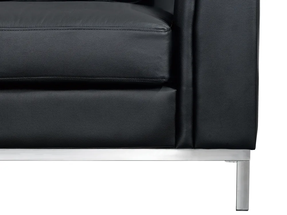 Corner Sofa 4 Seater OSLO with Ottoman Leather Black Right Hand_285396