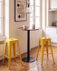 Conjunto de 2 sillas de bar CABRILLO Metal Amarillo_1165836