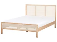 Bed Pine Wood SALERNAS 140 x 200 cm (EU Double) Light Brown_977024