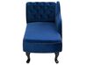 Chaise longue fluweel blauw linkszijdig NIMES_696709