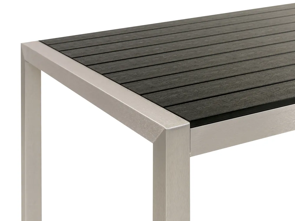 Garden Dining Table VERNIO 180 cm 90 cm Metal Black/ Silver_862842