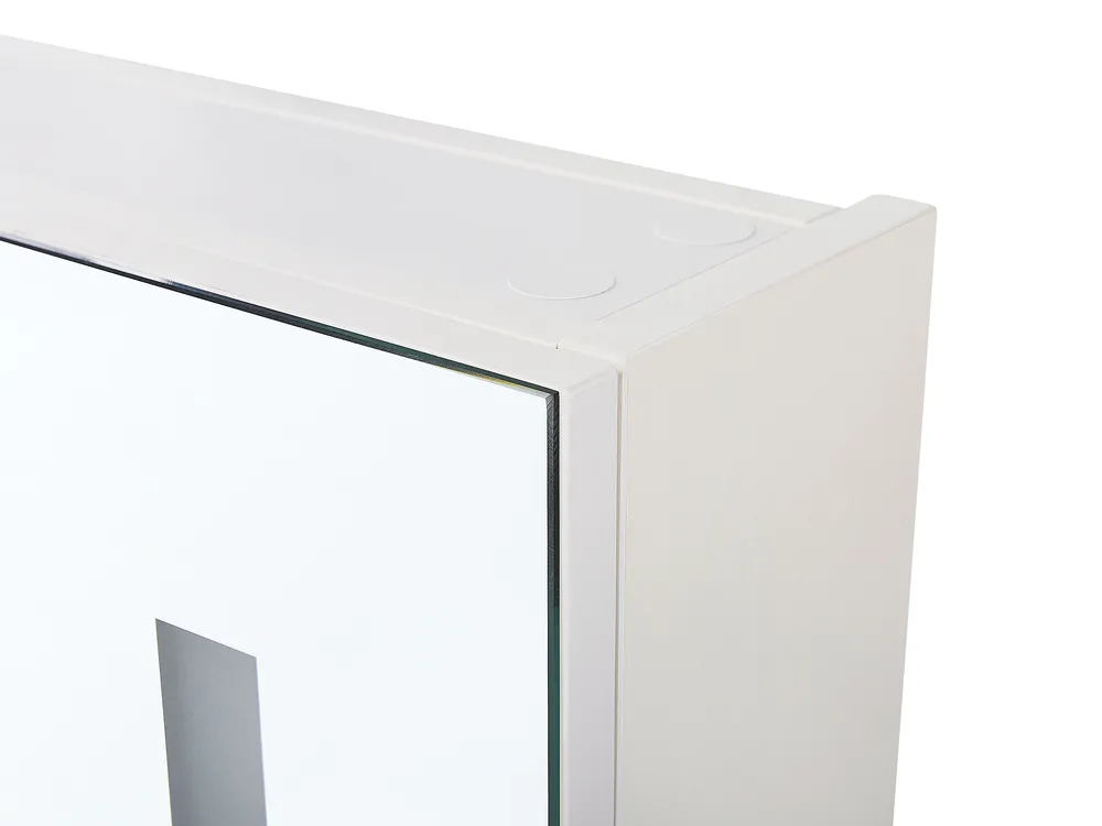 Szafka łazienkowa wisząca z lustrem LED CHABUNCO 60 cm 60 cm Biały_811264