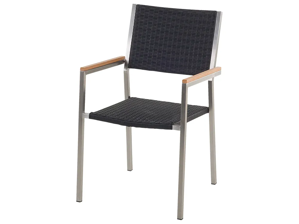 Garden Dining Set 4 Seater MALETTO/GROSSETO PE Rattan Black_938141