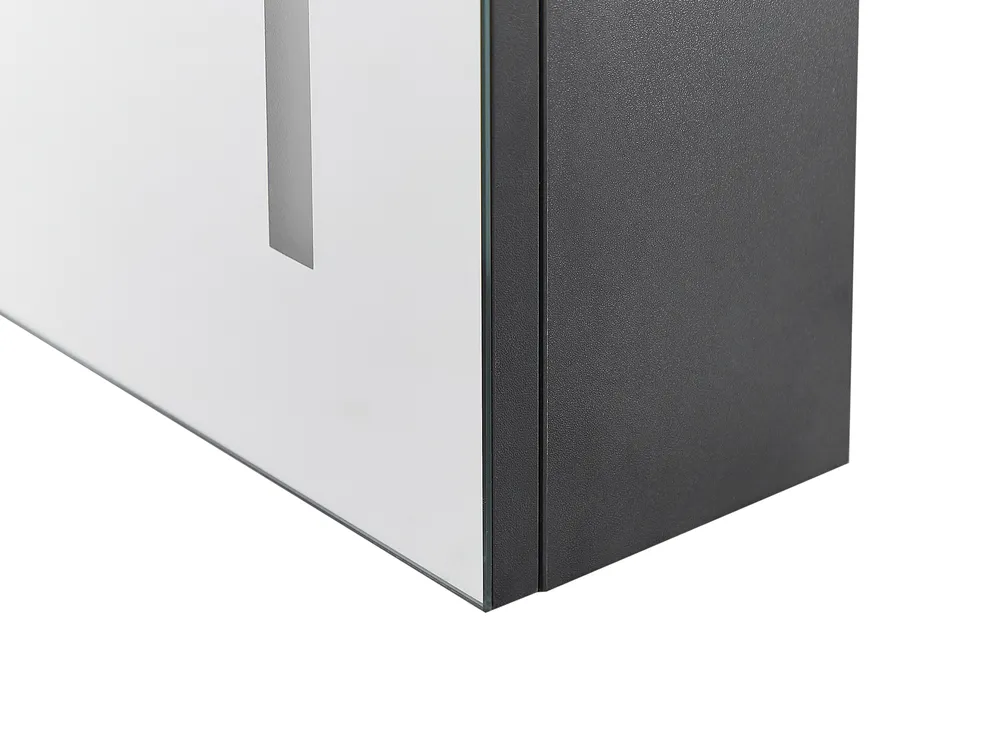 Szafka łazienkowa wisząca z lustrem LED CHABUNCO 60 cm 60 cm Czarny_905895