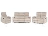 Conjunto de sofás 6 lugares manualmente reclináveis em veludo creme VERDAL_921651