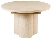 Extending Dining Table MORAINE Travertine Effect 120/160 cm 120 cm_1002757